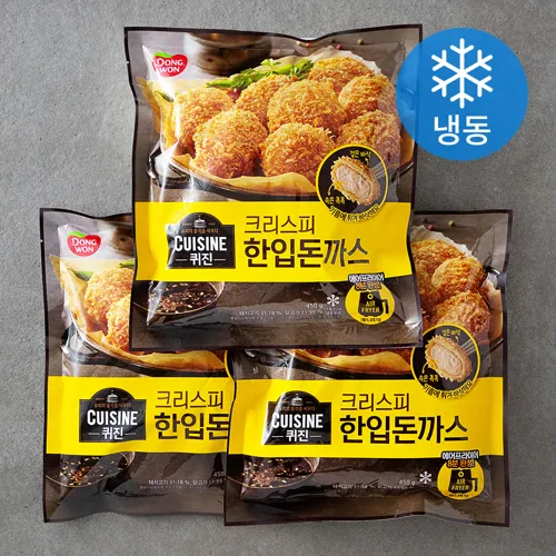 동원_퀴진_크리스피_한입_맛있는_돈까스_(냉동)_450g_3개