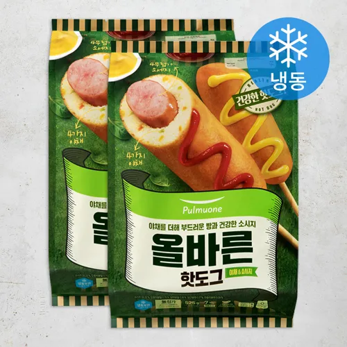 풀무원_올바른_핫도그_개별_(냉동)_525g_2개