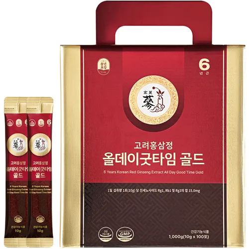 풍년보감_6년근_고려홍삼정_올데이굿타임_골드_진세노사이드_15mg_홍삼스틱_100포_1000g_1개