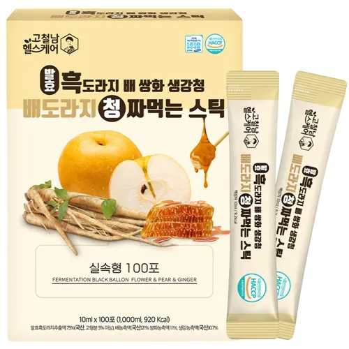 고철남헬스케어_발효_흑도라지_배_쌍화_생강청_배도라지_청_짜먹는_실속형_스틱_1L_1개
