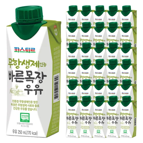 파스퇴르_무항생제_인증_바른목장_우유_250ml_36개