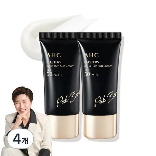 AHC_마스터즈_아쿠아_리치_선크림_SPF50+_PA++++_4개_30ml