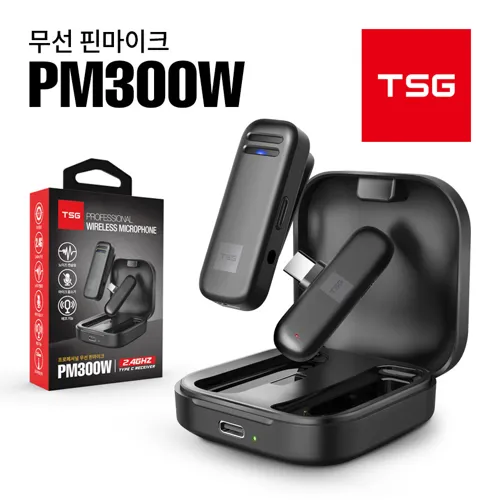 TSG_스마트폰_무선_핀_마이크_방송용_강의용_녹음용_게임용_와이어리스_PM300W